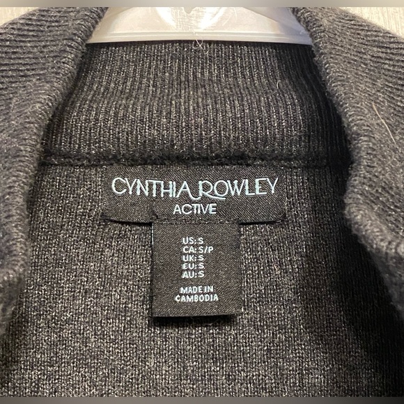 Cynthia Rowley Charcoal Gray Grey Knit Full Zip Hooded Cardigan Sweater Jacket S - Picture 13 of 16